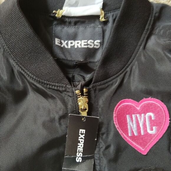 NWT Express Bomber with Embroidery Patches - Picture 8 of 11